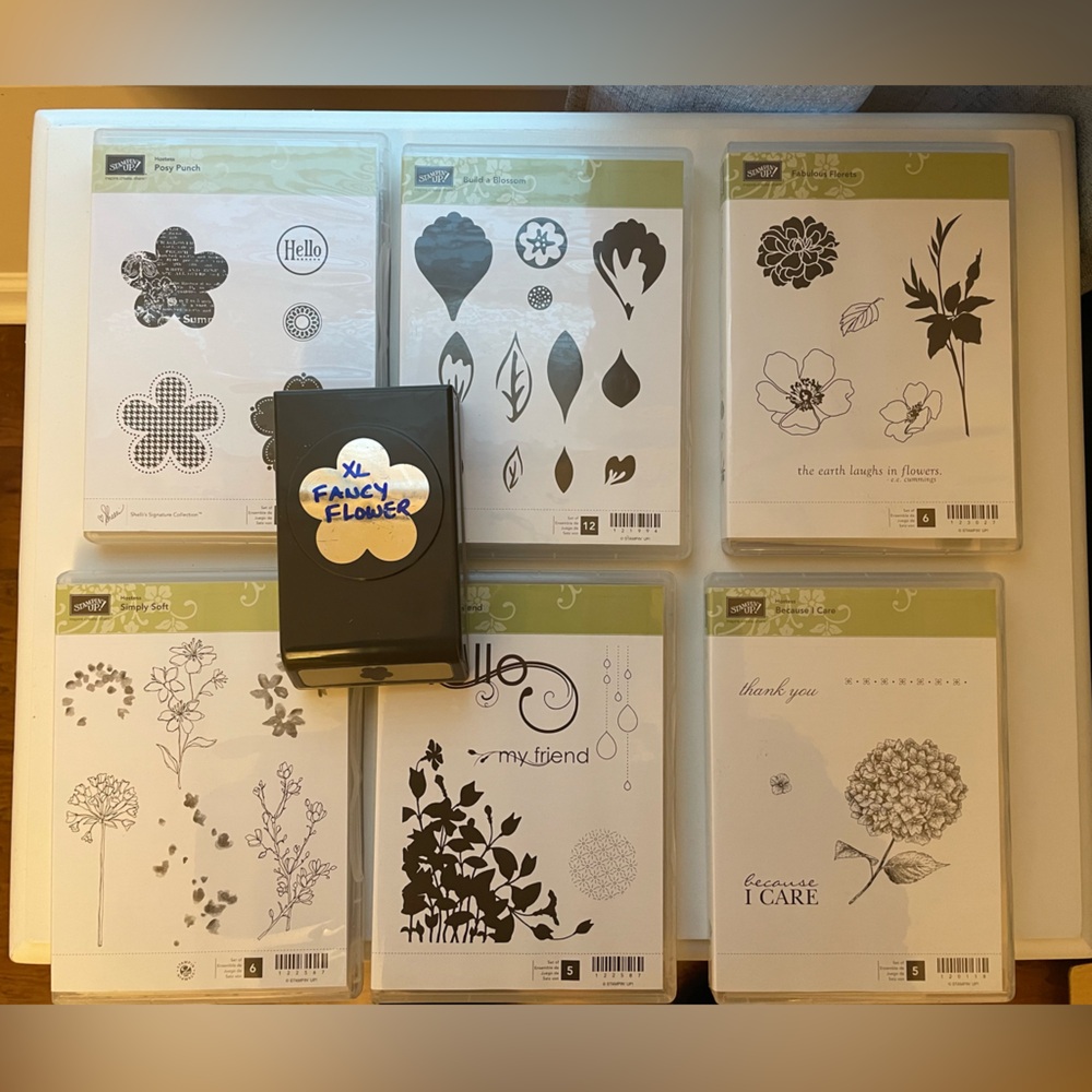 Stampin' Up! Floral and Sentiment Stamp Sets with XL Fancy Flower Punch